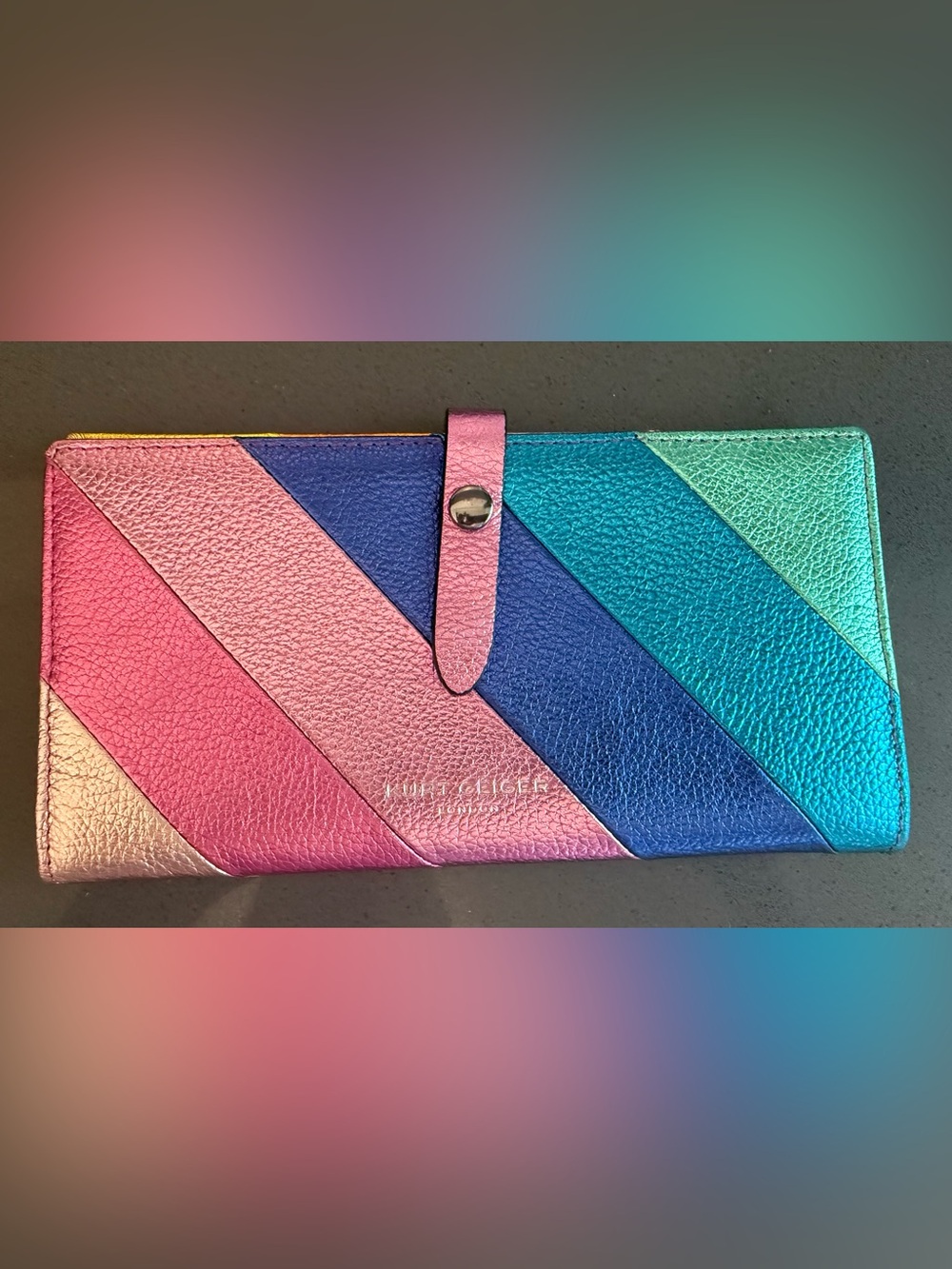 Kurt Geiger Metallic Colorblock Wallet - Rainbow Colours